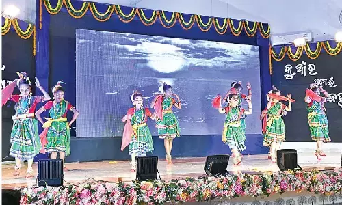Rural women sports winners break into dance on stage