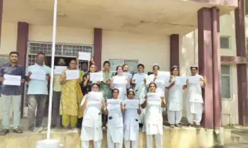 Medical staff stage protest for timely payment of salaries