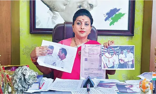 Roja demands CBI probe against CM and Lokesh in fake liquor scam