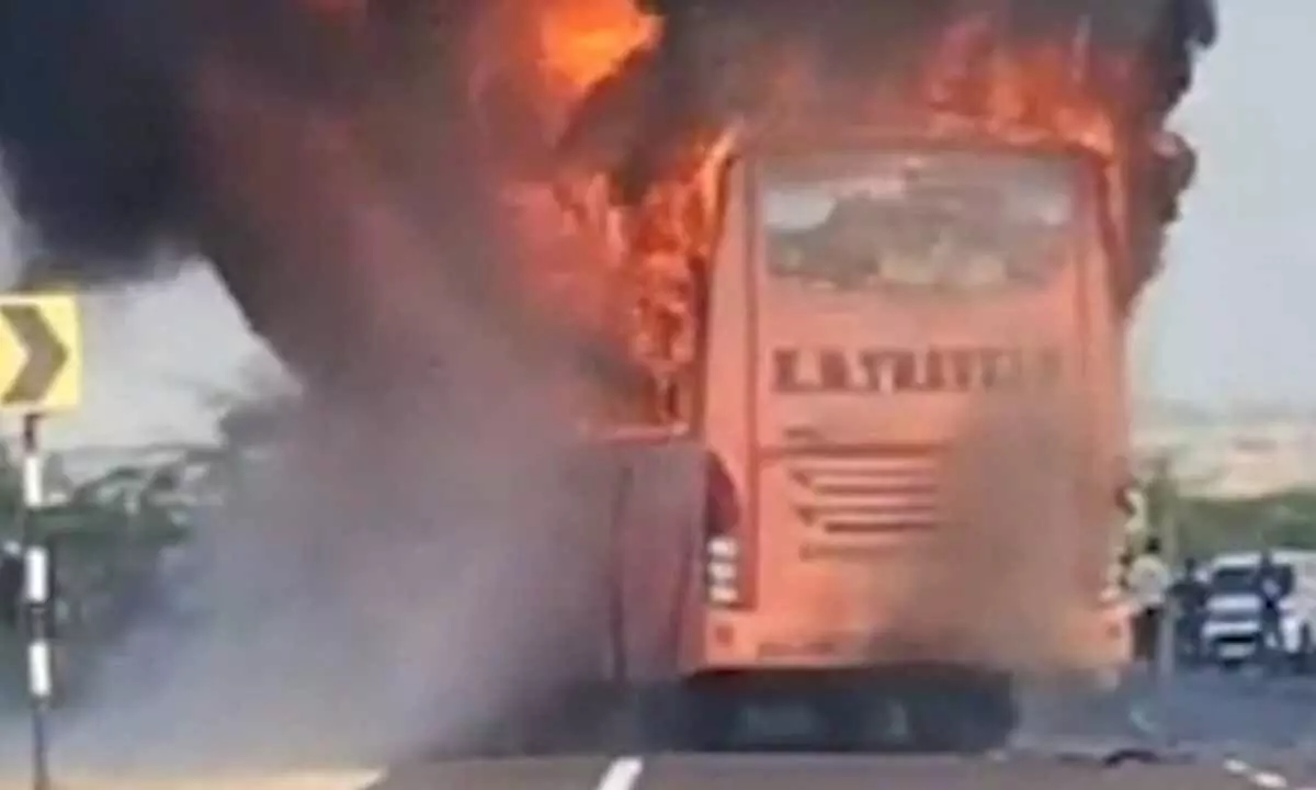 Jaisalmer bus fire: Over 15 feared dead, CM Sharma to visit soon Jaisalmer bus fire: Over 15 feared dead, CM Sharma to visit soon