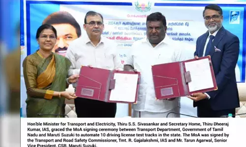 Maruti Suzuki signs Memorandum of Agreement with the Transport Department, Government of Tamil Nadu, to automate 10 driving test tracks under its CSR initiative