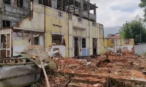 Students storm PDA office over demolition of Manipur Rajbari building in Shillong