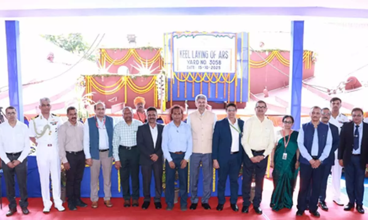 Bengal: GRSE lays keel of ARS in presence of DRDO chief Bengal: GRSE lays keel of ARS in presence of DRDO chief