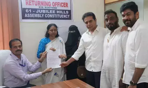 BRS candidate Maganti Sunitha files nomination for Jubilee Hills by-election