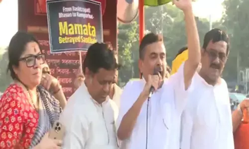 BJP takes out protest march in Kolkata against anti-tribal Trinamool govt