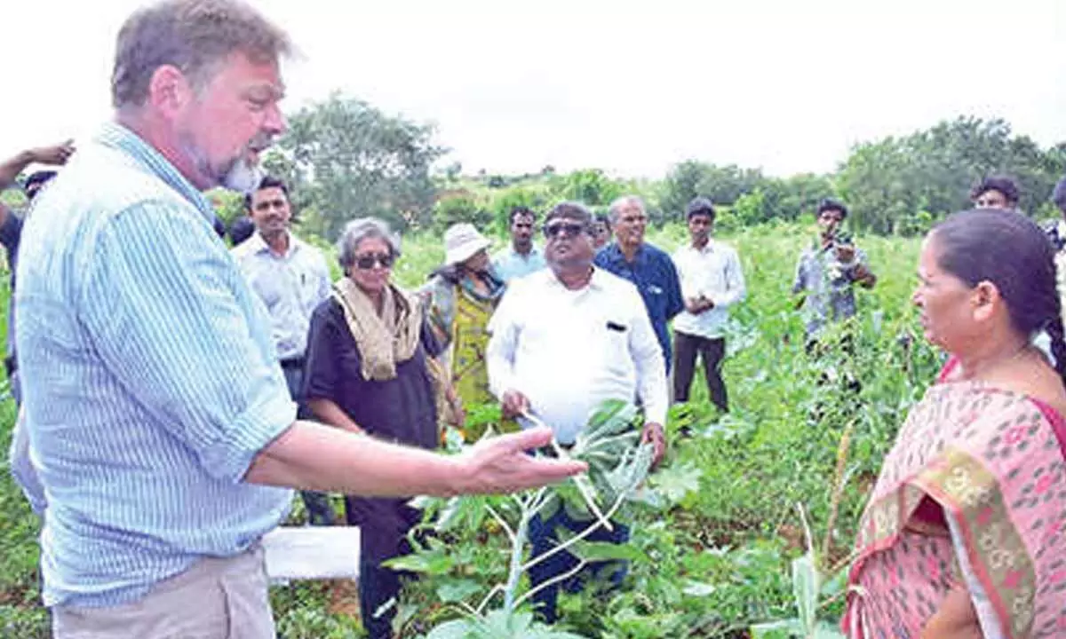 German Ambassador impressed by natural farming practices in Puttaparthi