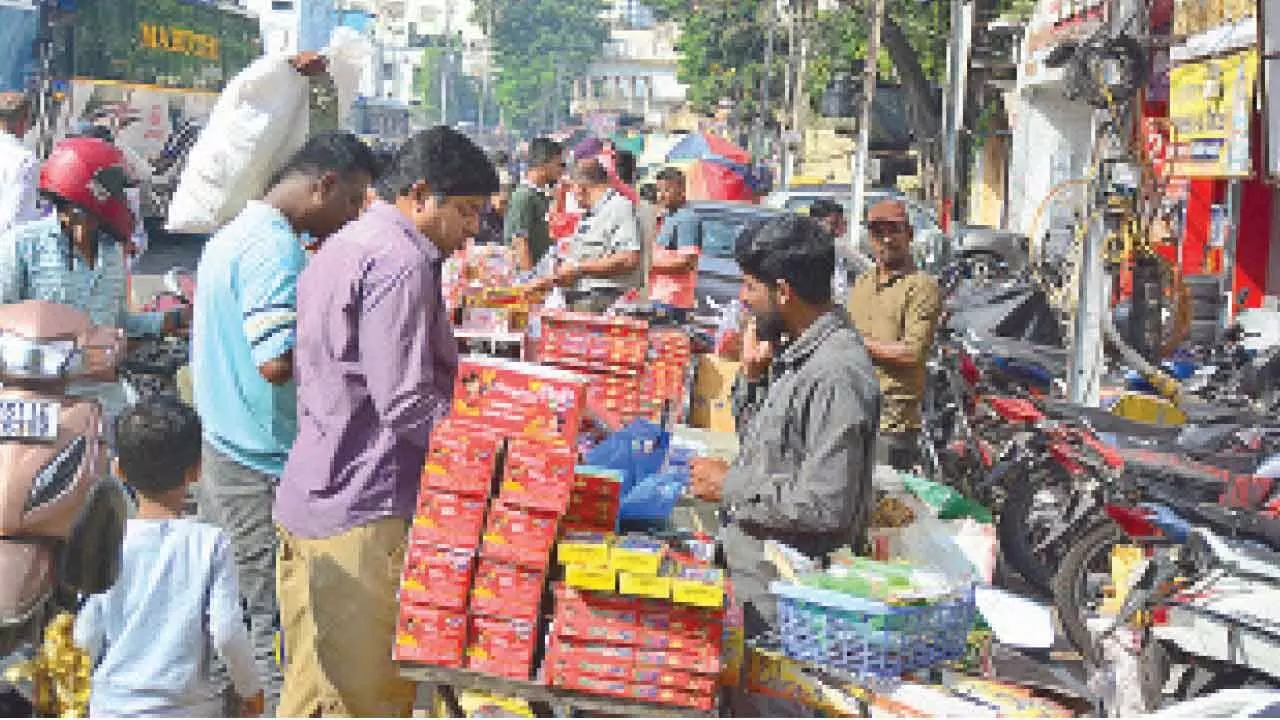 As the time ticks for Diwali, Begum Bazaar’s cracker sales yet to pick up