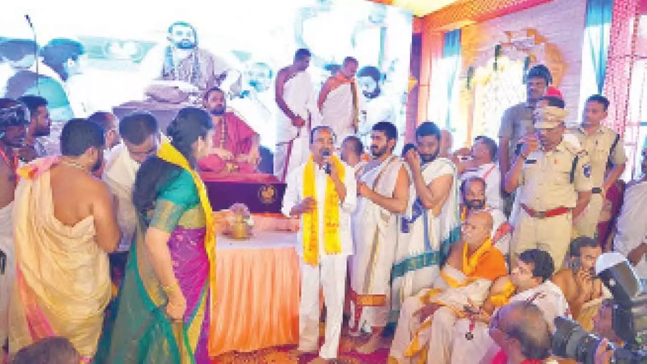 Eatala Rajender hails Jagadguru’s mission for peace and harmony Eatala Rajender hails Jagadguru’s mission for peace and harmony