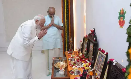 VP Radhakrishnan welcomes PM Modi for Diwali greetings