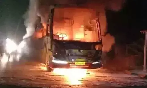 Horrific bus fire near Kurnool claims several lives