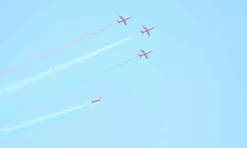 IAFs Surya Kiran aerobatic team lights up Gujarats Mehsana skies