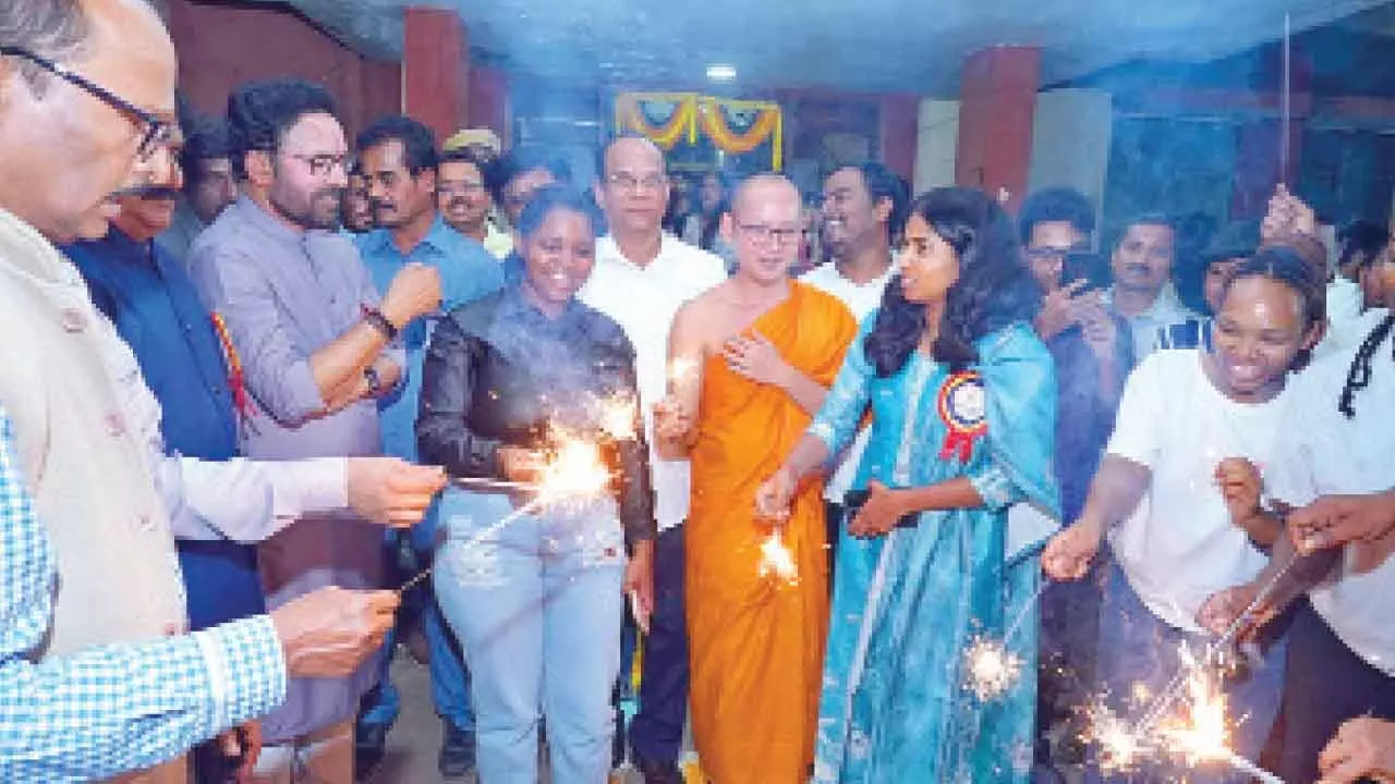 Kishan Reddy illuminates Diwali spirit for Indians and foreigners Kishan Reddy illuminates Diwali spirit for Indians and foreigners