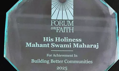 BAPS chief Mahant Swami Maharaj honoured for building better communities worldwide