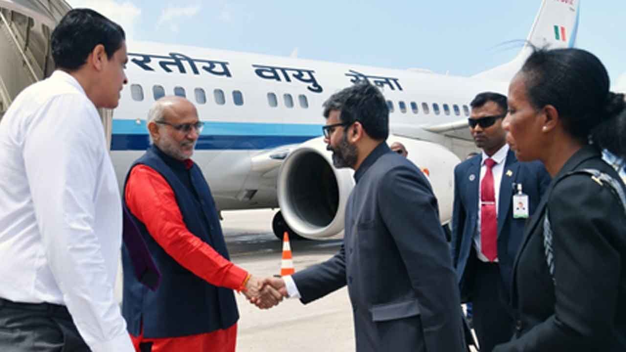 VP Radhakrishnan arrives in Seychelles to attend swearing-in ceremony of President-elect