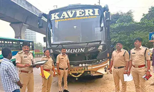 RTA, traffic police crack whip on private buses