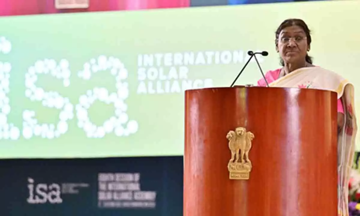 India aims to become global solar energy hub by 2050: President Droupadi Murmu India aims to become global solar energy hub by 2050: President Droupadi Murmu