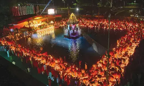 Sacred Laksha Deepotsavam held at Srisailam