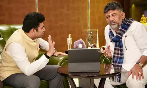 BJP MP Surya meets Dy CM Shivakumar; discusses Bengaluru tunnel project, traffic congestion