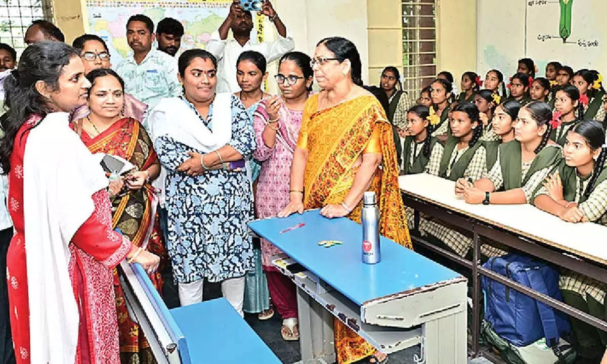 Collector conducts surprise inspections of govt schools Collector conducts surprise inspections of govt schools