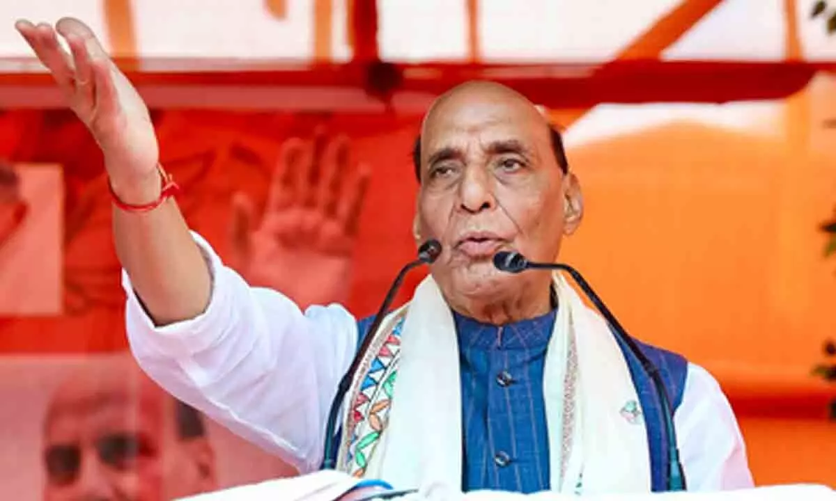 Tejashwi Yadav’s job promise misleading: Rajnath Singh Tejashwi Yadav’s job promise misleading: Rajnath Singh
