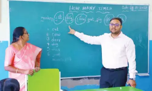 Suryapet collector turns teacher Suryapet collector turns teacher