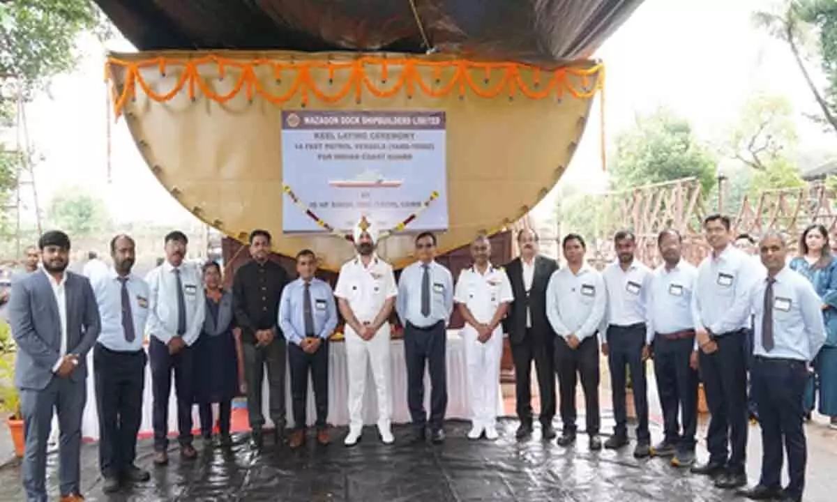 Milestone for ICG: Keel laying of 2 Fast Patrol Vessels held at Mazagon Dock Milestone for ICG: Keel laying of 2 Fast Patrol Vessels held at Mazagon Dock