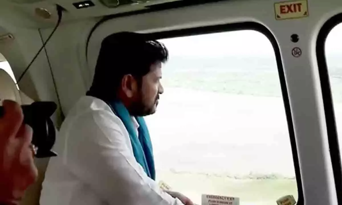 Telangana CM Conducts Aerial Survey Following Cyclone Mondha Devastation Telangana CM Conducts Aerial Survey Following Cyclone Mondha Devastation