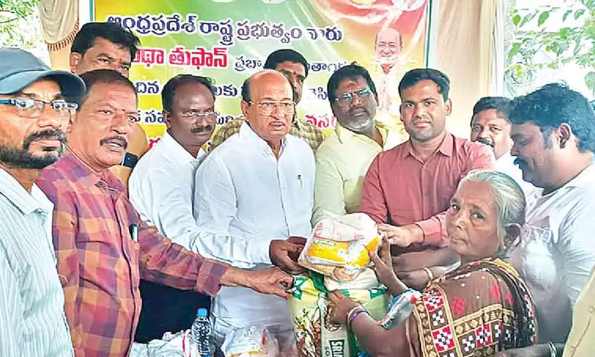 MLA distributes essentials to cyclone victims MLA distributes essentials to cyclone victims