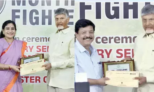 Naidu felicitates Anitha, Durgesh for cyclone efforts