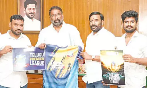 Telangana Sports Minister unveils TPL poster