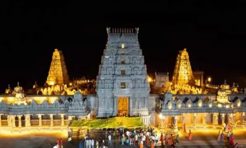 BJP protests to protect the sanctity of Yadadri Lakshmi Narasimha Swamy Temple