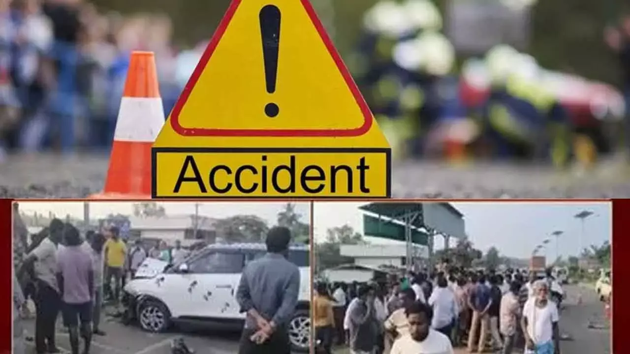 Three killed in three vehicle collision in Kirlampudi of Kakinada