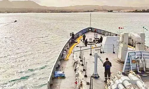 As part of QUAD Naval exercise, INS Sahyadri reaches Guam