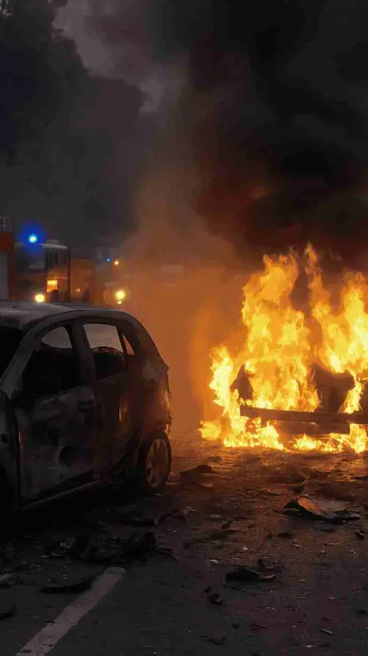 Car Explosion Near Delhi’s Red Fort Injures Several; Fire Spreads to Parked Vehicles Car Explosion Near Delhi’s Red Fort Injures Several; Fire Spreads to Parked Vehicles