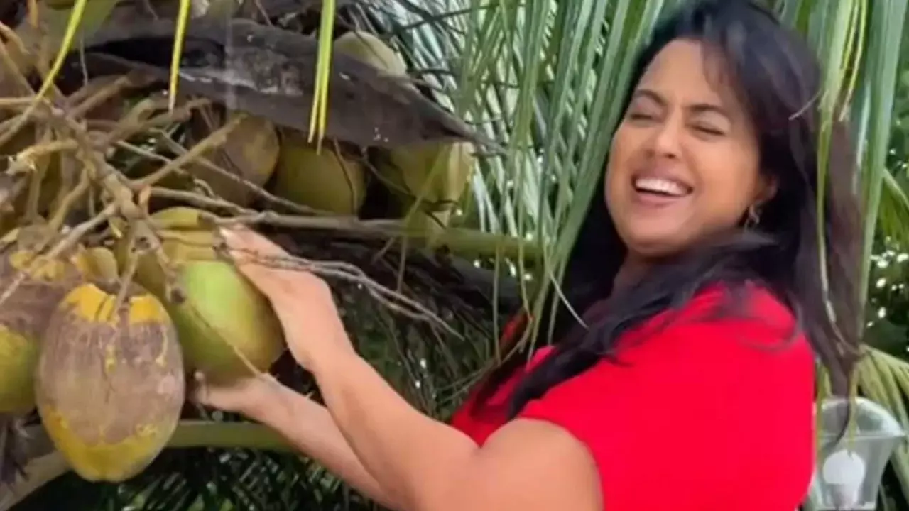 Sameera Reddy calls coconut water ‘nature’s OG sports drink’ in a humorous post