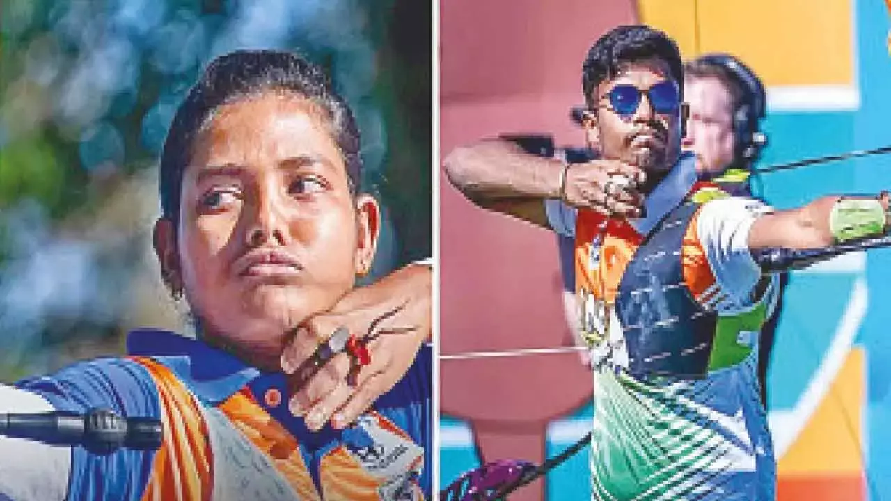 Ankita, Dhiraj win gold in recurve events