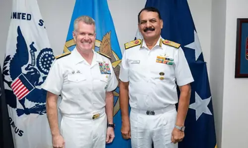 Navy chief Admiral Dinesh K Tripathi discusses maritime issues with US Commanders