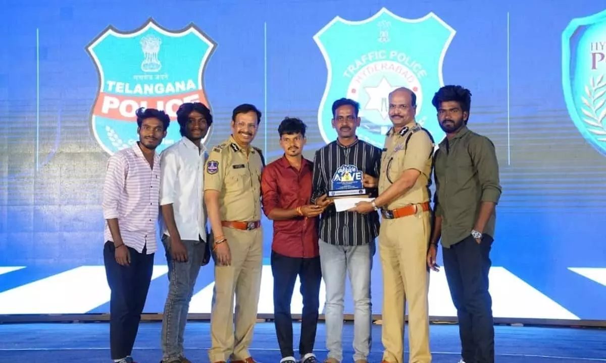 Rural Youth from Jogulamba Gadwal Win State-Level Second Prize for Road Safety Short Film