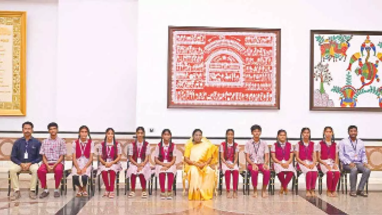 A day to remember: Telangana students interact with President Murmu A day to remember: Telangana students interact with President Murmu