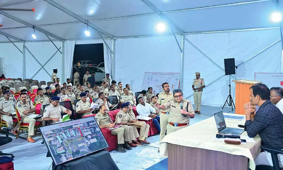 Police tighten security ahead of Prez, PM visit to Puttaparthi