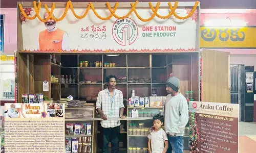 Araku and Koraput coffee OSOP stalls at railway stations