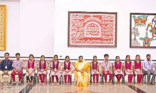 A day to remember:  Telangana students interact with President Murmu