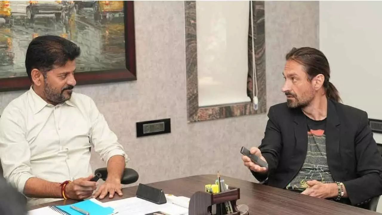 Analog AI CEO Alex Kipman meets Chief Minister A Revanth Reddy in Hyderabad on Thursday Analog AI CEO Alex Kipman meets Chief Minister A Revanth Reddy in Hyderabad on Thursday