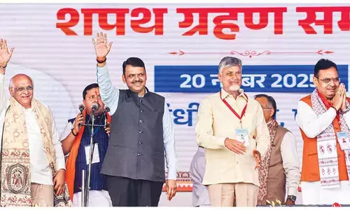 Naidu, Lokesh attend oath ceremony