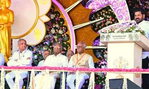 Telangana CM Revanth Reddy praises Sathya Sai Baba at Centenary Celebrations