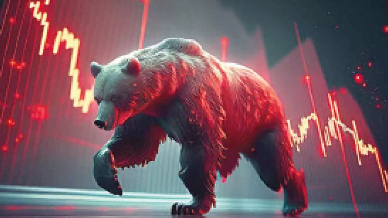 Dalal St in red for 3rd session on FII outflows Dalal St in red for 3rd session on FII outflows