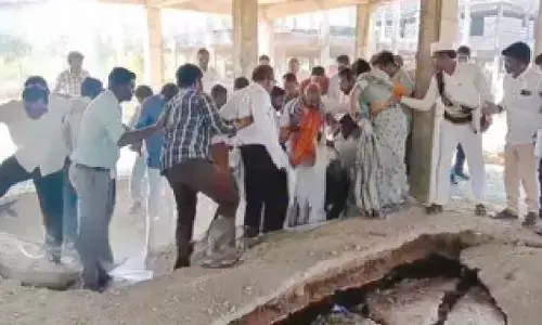 Narrow escape: 2BHK floor collapses during inspection by MLA, officials