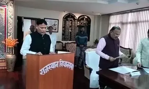 Raj Speaker administers oath to newly elected Congress MLA