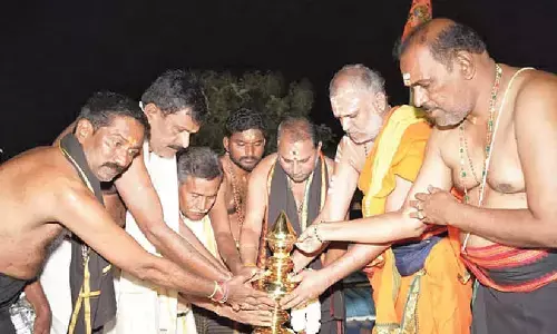 MLA Daggupati Participates in Ayyappa Swamy Idol Consecration Ceremony