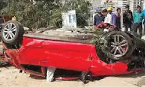 Car plummets from flyover after driver dozes off, 1 dies